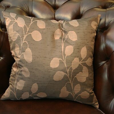 Brown Flower English Handmade Cushion