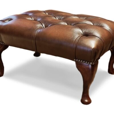 Queen Anne Small Footstool The Queen Anne Chesterfield Small English Footstool
