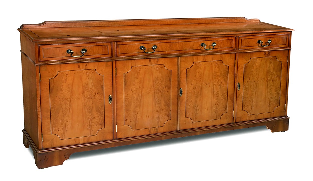 Sideboard Traditional Handmade English 4 Door Cabinet
