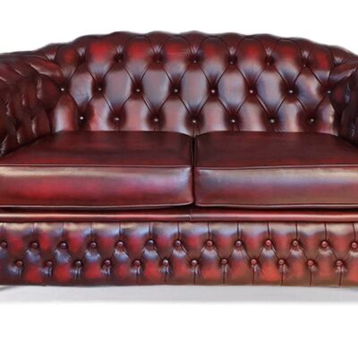 Highlander 2 seat Chesterfield English Leather Sofa