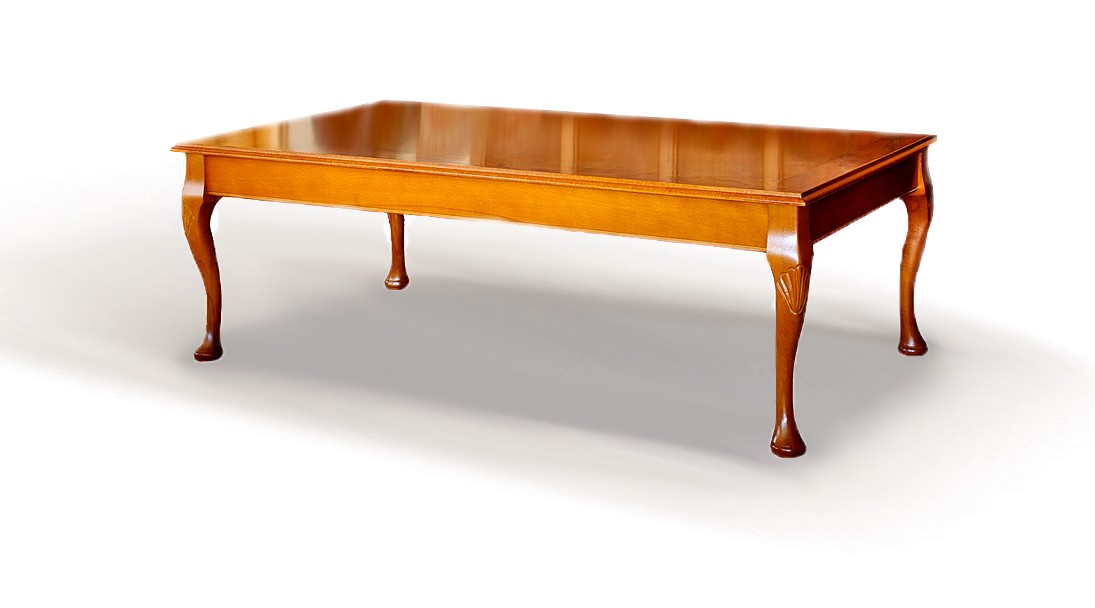 Queen Anne Handmade Traditional English Burr Top Coffee Table