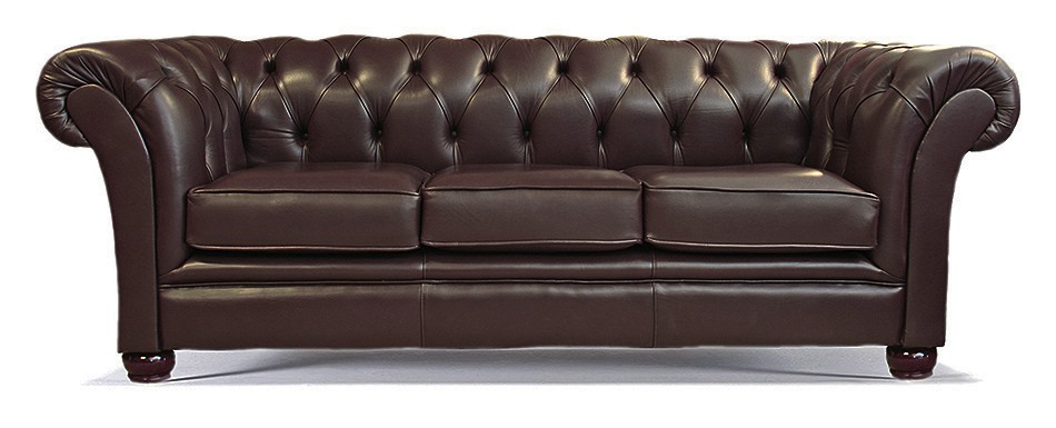 Riley 3 Seater Handmade English Leather Chesterfield