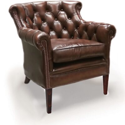 Wessex Handmade Traditional English Leather Chesterfield Chair