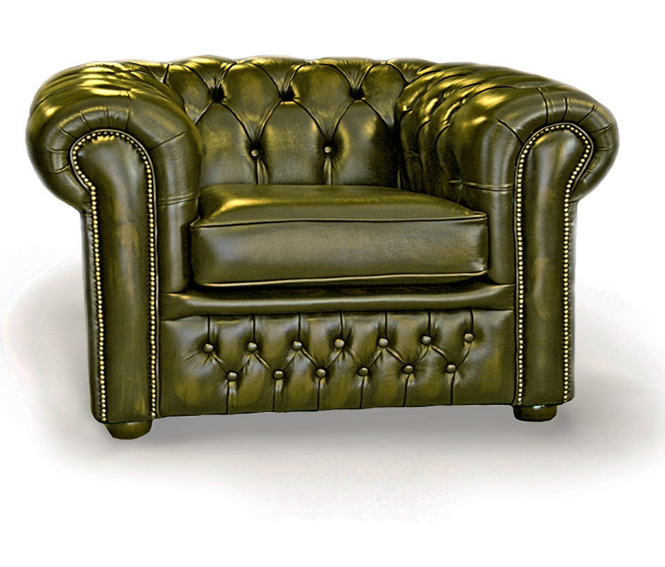 Farnworth English Leather 3 Seat Chesterfield Sofa