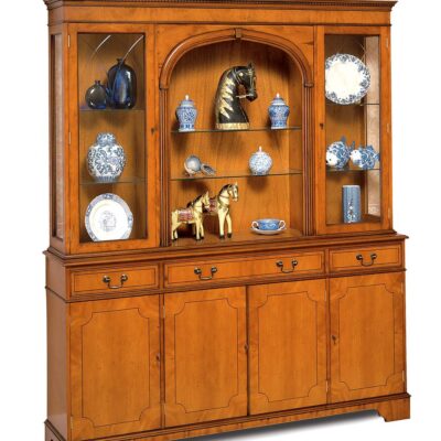 Gothic Arch 4 Door Handmade Traditional English Bookcase