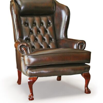 Chairman's Executive Leather Chesterfield Wing Chair