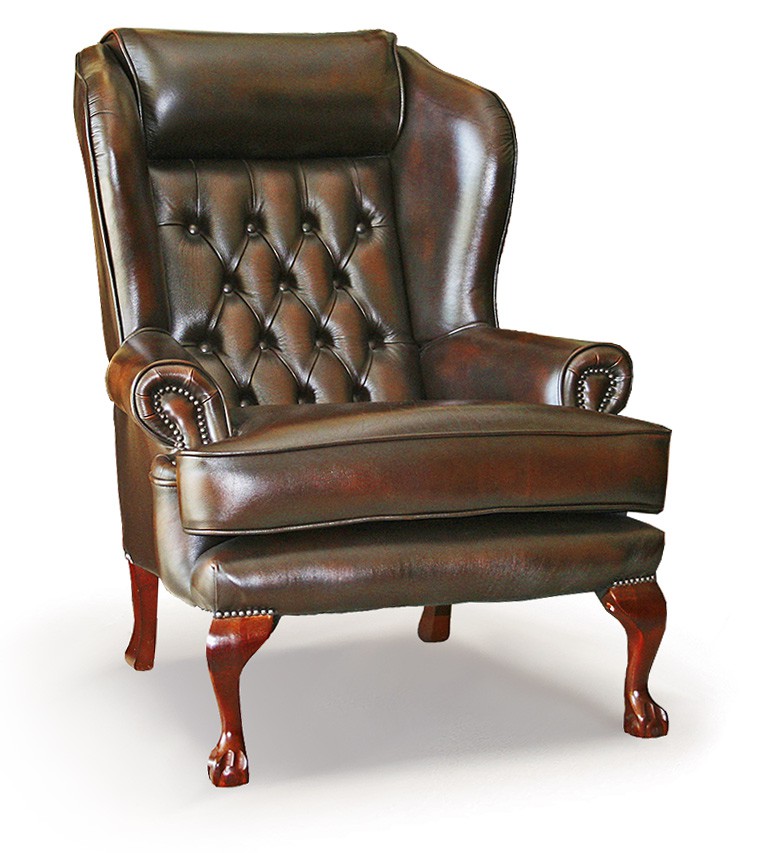 Chairman's Executive Leather Chesterfield Wing Chair