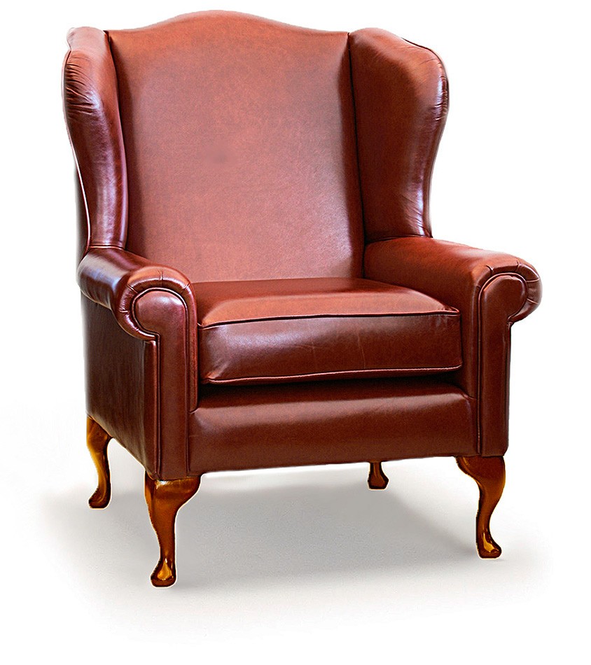 Classic Wing Trditional Handmade Leather Chesterfield with Plain