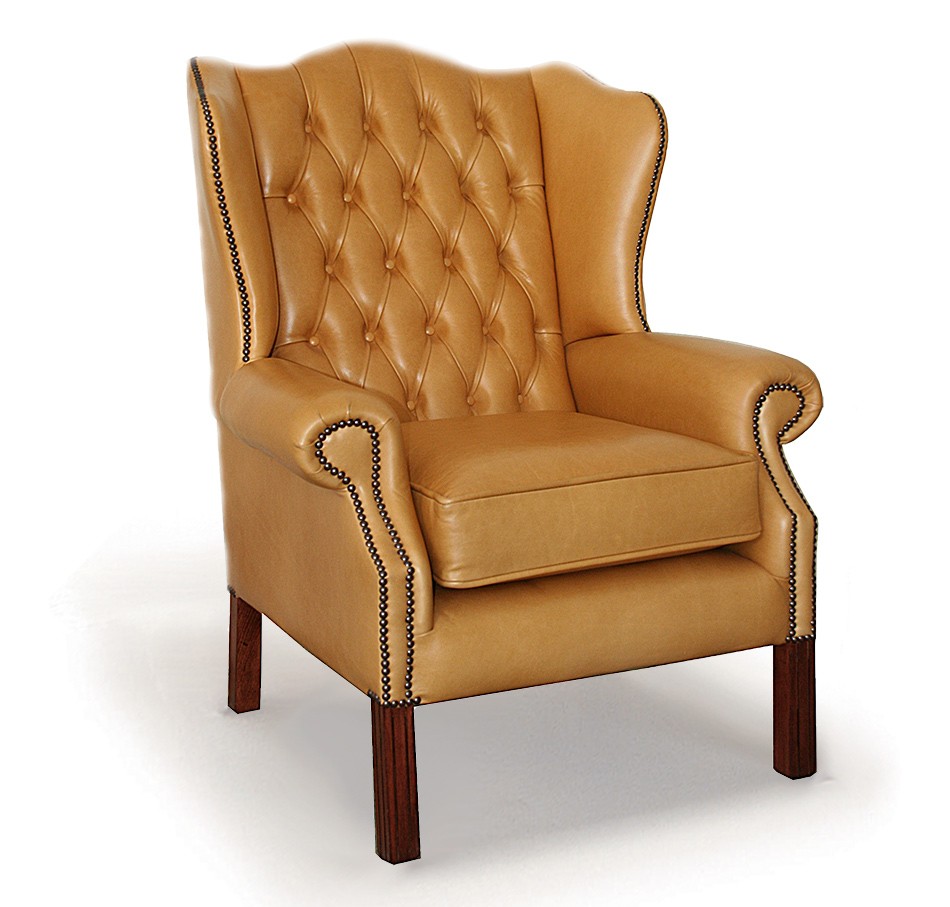 Classic Wing Trditional Handmade Leather Chesterfield with Plain