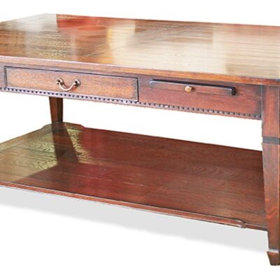 Classic Solid Oak Coffee Table with Secret Compartment