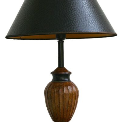 Brown Traditional Handmade Side Lamp with Croco Shade