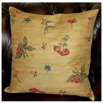 Floral Springs Gold Print Handmade English Cushion