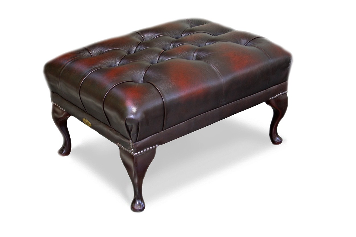 Queen Anne Handmade Traditional English Chesterfield Leather Ban