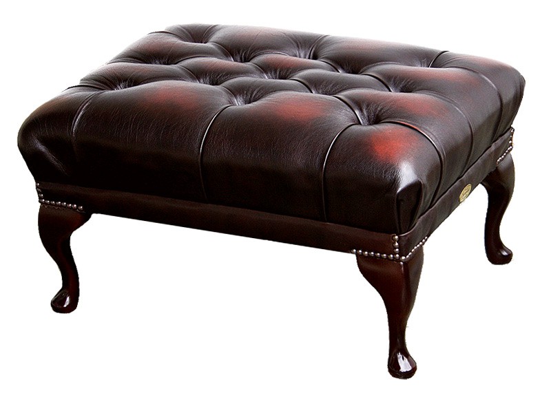 Queen Anne Handmade Traditional English Chesterfield Leather Ban