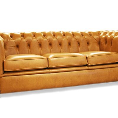 Deluxe Traditional Handmade English Leather Chesterfield Sofa