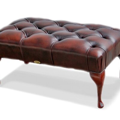 Queen Anne Seat Footstool Queen Anne Traditional Handmade Leather Chesterfield Seat Footst