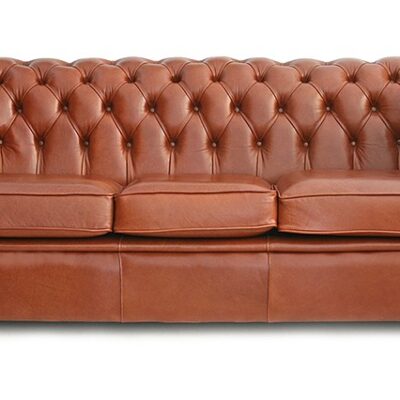 Regal Traditional Handmade English Leather Chesterfield Sofa
