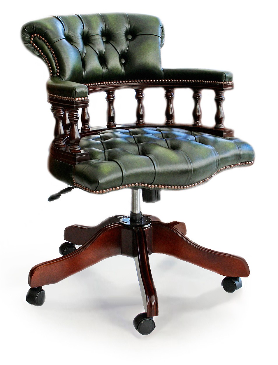 Captains Handmade Leather English Chesterfield Swivel