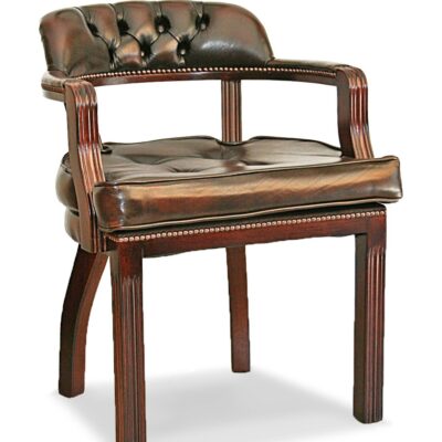 Court Handmade Traditional English Leather Armchair Cushion Seat