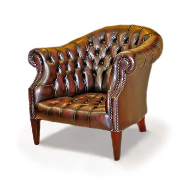 Tiffany Handmade English Chesterfield Leather Tub Chair But. Sea