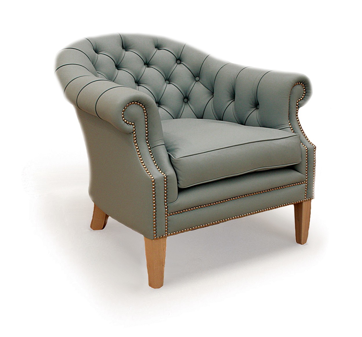 Tiffany Handmade English Chesterfield Leather Tub Chair But. Sea