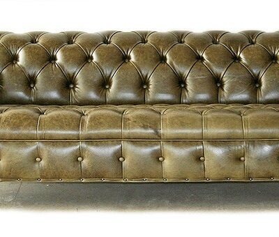 Victorian Replica Handmade English Chesterfield Leather Sofa