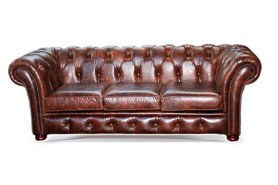 Riley 3 Seater Handmade English Leather Chesterfield