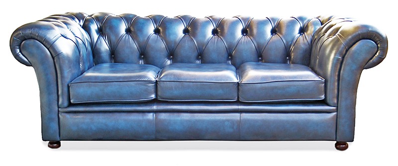 Riley 3 Seater Handmade English Leather Chesterfield