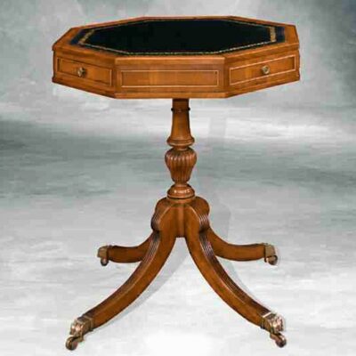 Revolving Octagonal Traditional Handmade English Leather Top Lam