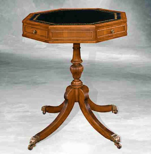 Revolving Octagonal Traditional Handmade English Leather Top Lam