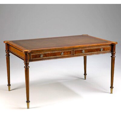 Henry Handmade Traditional English Leather Top Writing Table