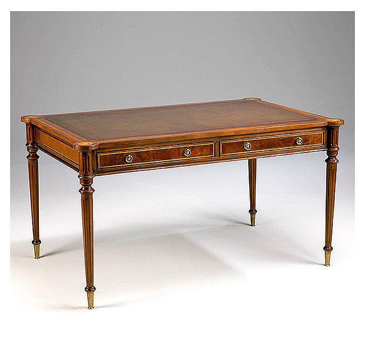 Henry Handmade Traditional English Leather Top Writing Table