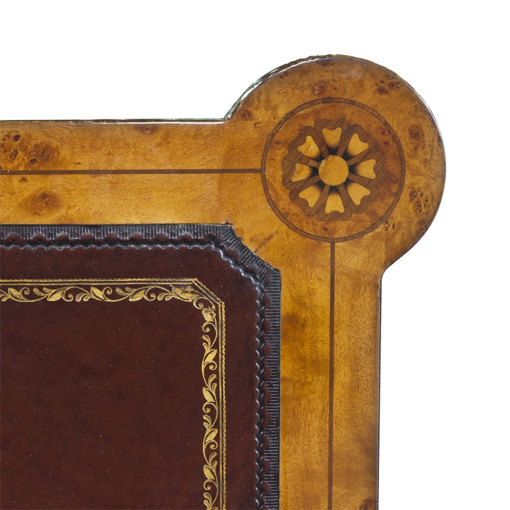 Henry Handmade Traditional English Leather Top Writing Table