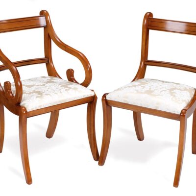 Scroll Arm Traditional Handmade English Dining Chair