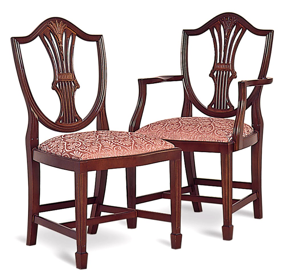 Wheat Ear Shield Back Traditional Handmade English Dining Chair