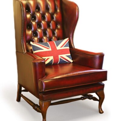 Charm Handmade Traditional English Leather Chesterfield Wing Cha
