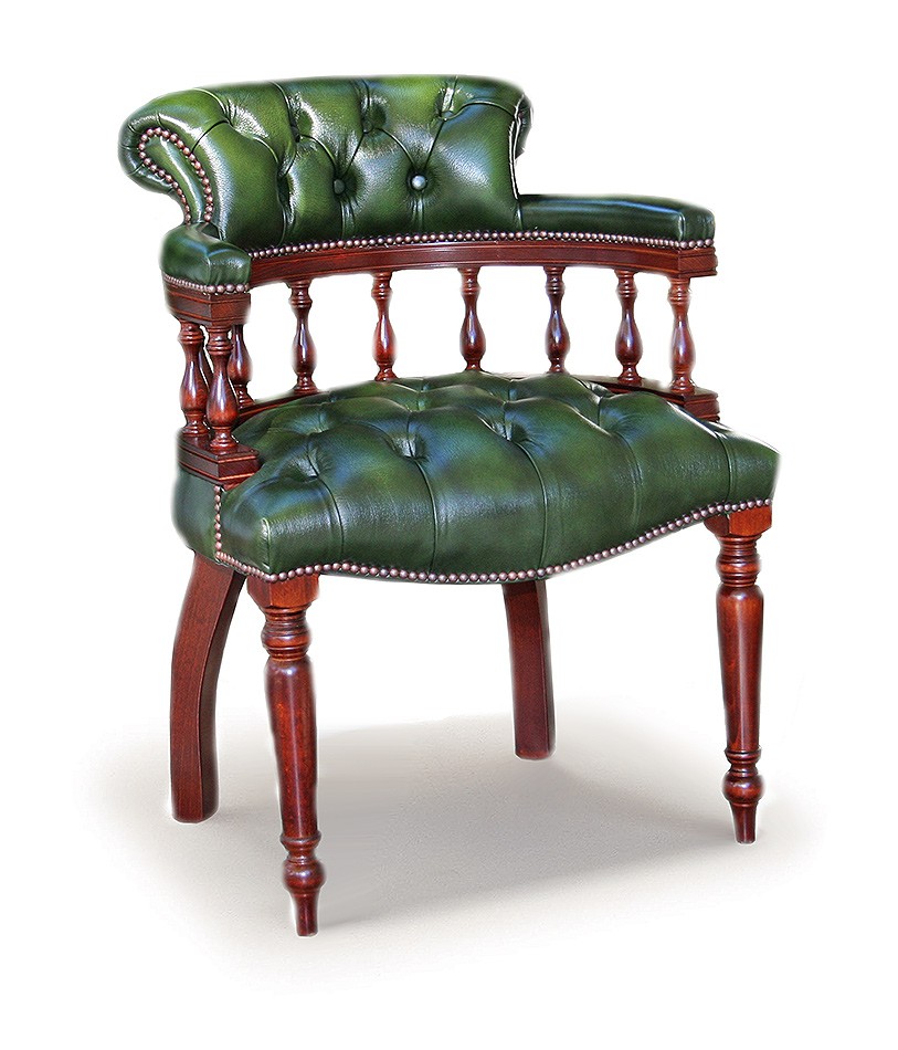 Captains Handmade Leather English Chesterfield Armchair