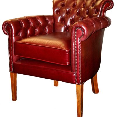 Hanna Handmade Traditional English Leather Chesterfield Tub Chai