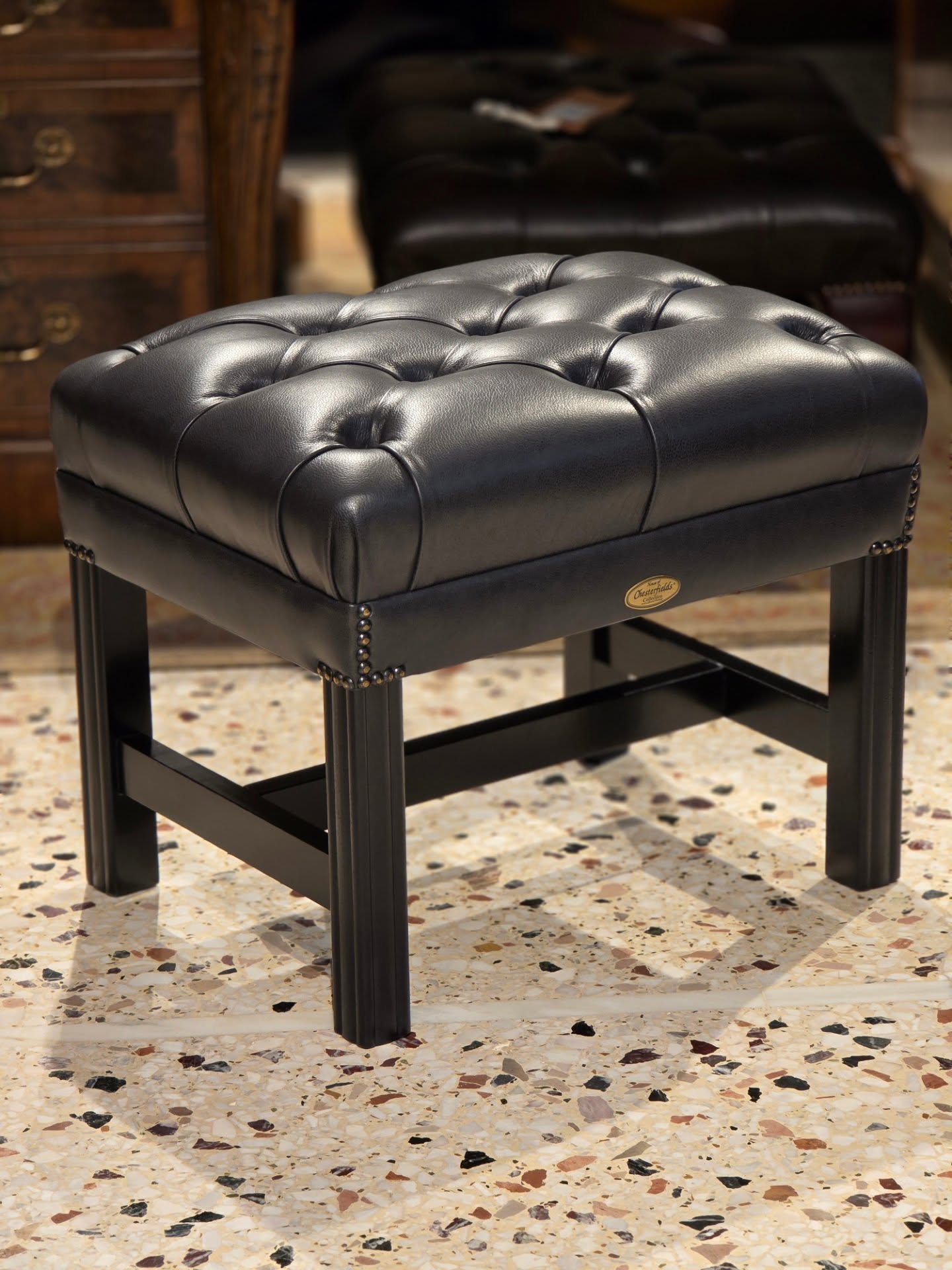 Chippendale Chesterfield Stool - Image 3