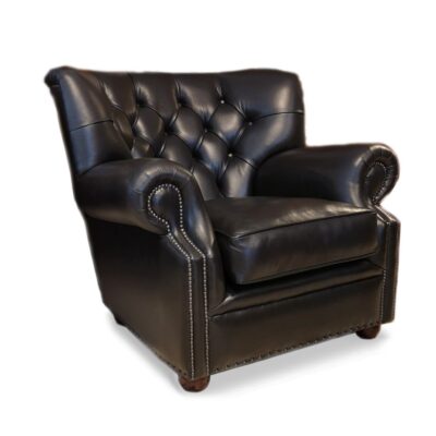 Monks Traditional Handmade English Leather Chesterfield Chair Monks Traditional Handmade English Leather Chesterfield Chair