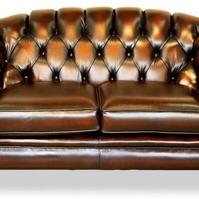 Victorian Traditional Handmade English Leather Chesterfield Mini