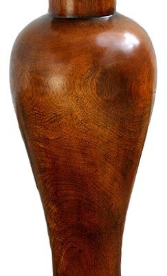 Tall Urn Traditional Handmade in Solid Walnut with Brass Finial