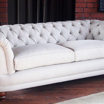 Chatsworth Handmade English Linen Chesterfield Maxi Sofa
