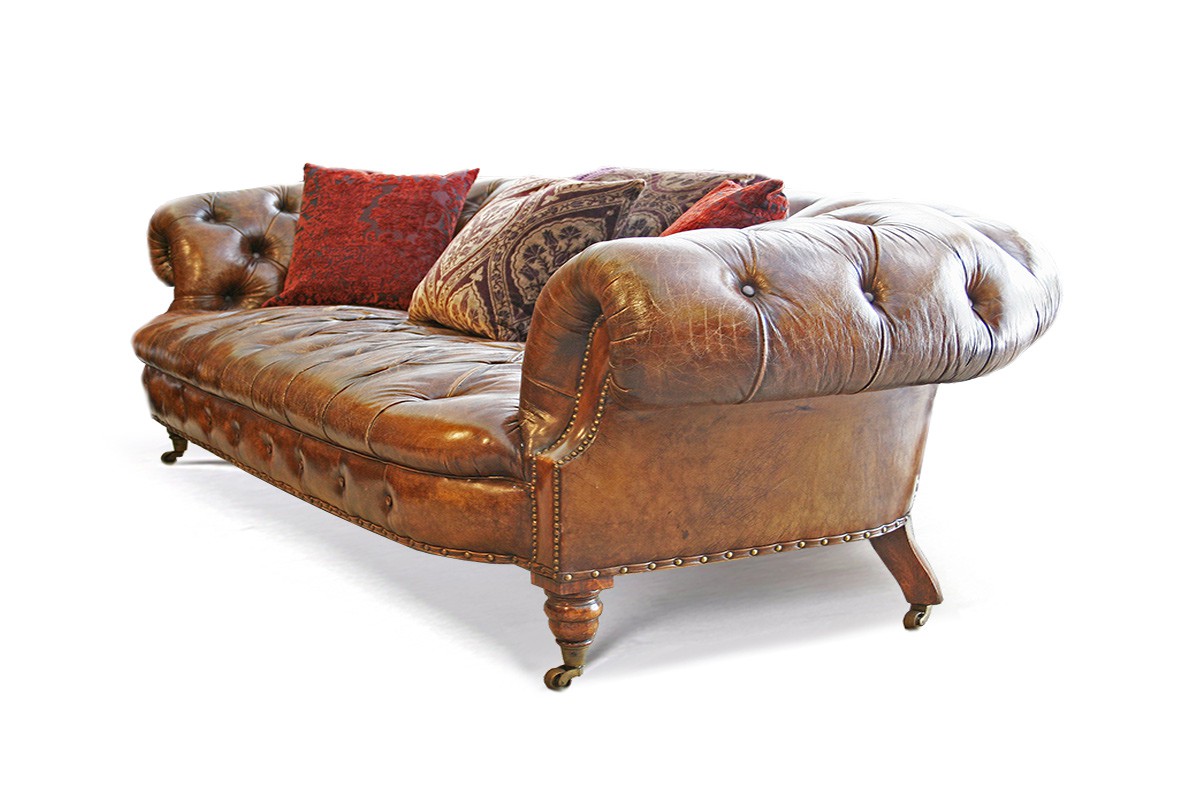 Victorian Original Vintage English Chesterfield Traditionally Ha