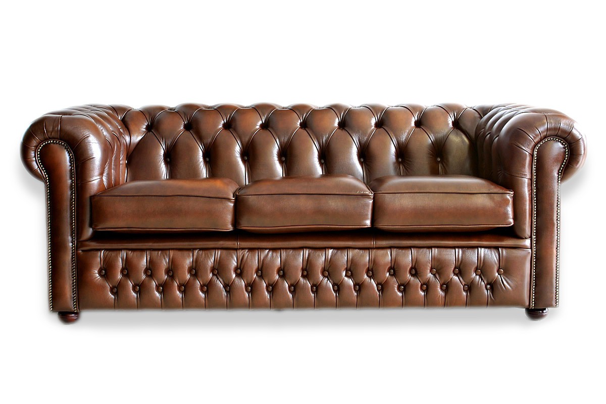 Farnworth Traditional Handmade English Leather Chesterfield Sofa