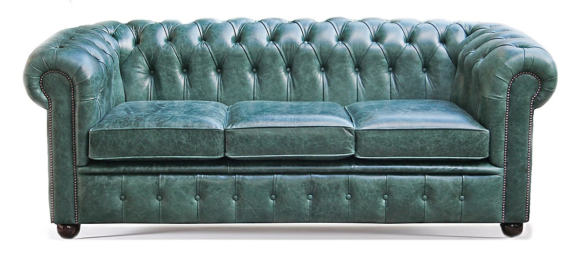 Farnworth Traditional Handmade English Leather Chesterfield Sofa