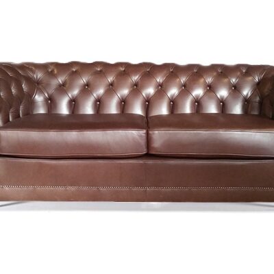 Harewood Handmade English Leather Chesterfield Sofa