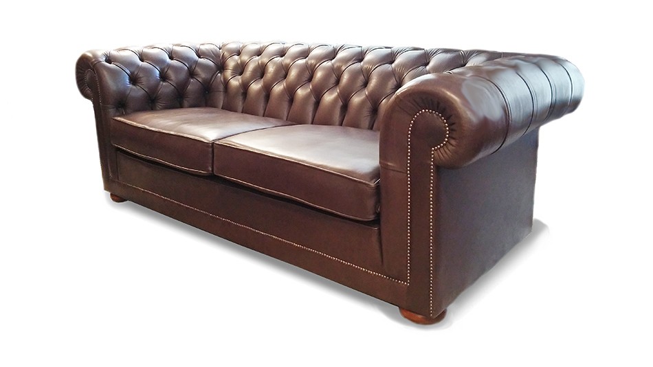 Harewood Handmade English Leather Chesterfield Sofa