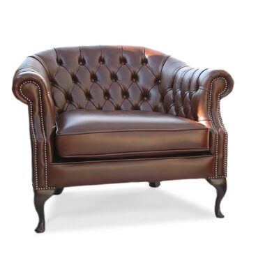 Tiffany Tub Handmade Leather Chesterfield Chair Extra Wide