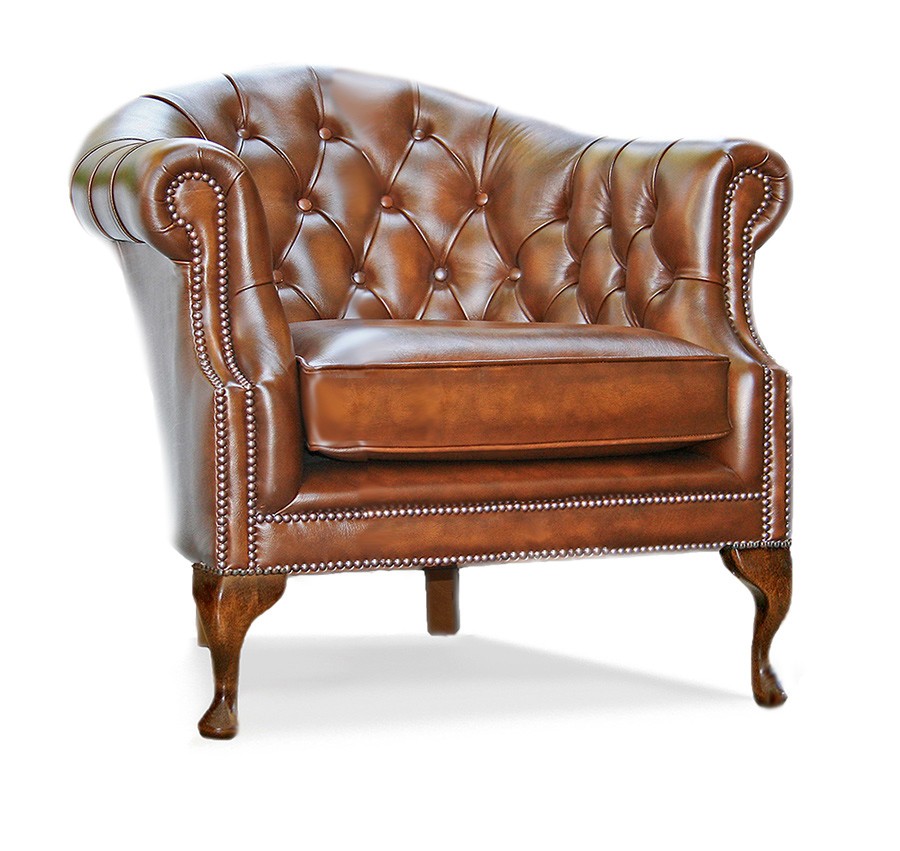 Tiffany Tub Handmade Leather Chesterfield Chair Extra Wide